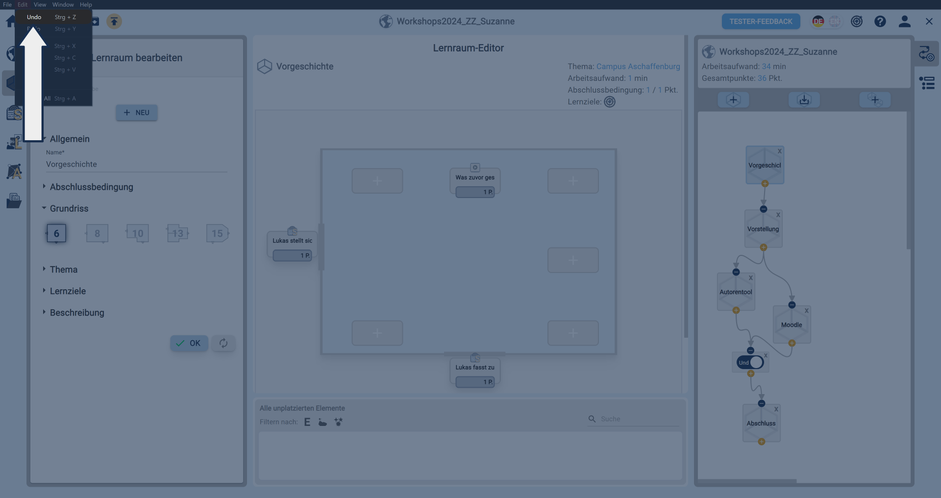 Rückgängig Button in der Titelleiste des Autorentools Rückgängig Button in der Titelleiste des Autorentools