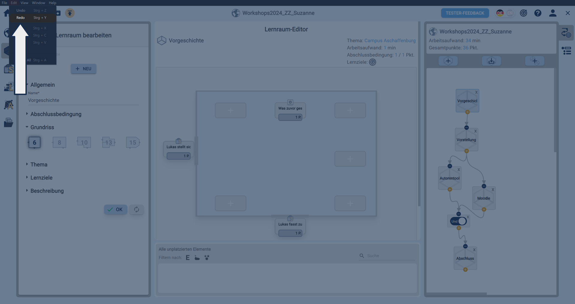Wiederholen Button in der Titelleiste des Autorentools Wiederholen Button in der Titelleiste des Autorentools
