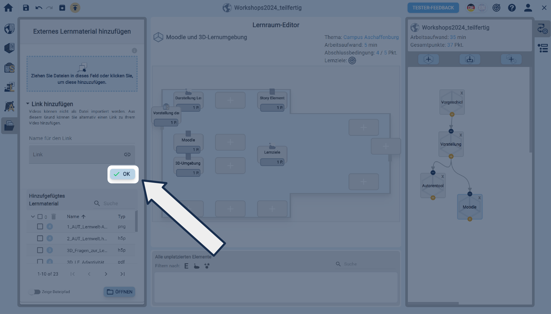 Mit OK bestätigen Mit OK bestätigen