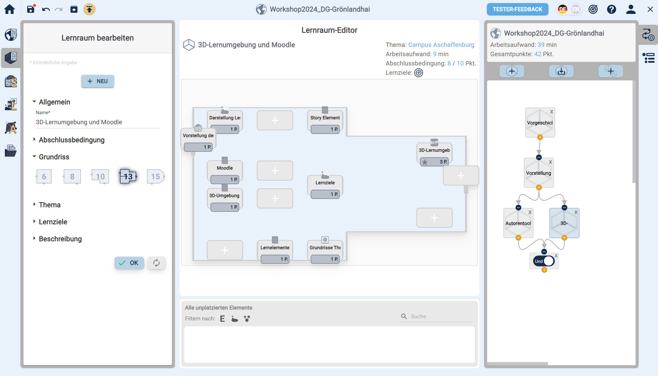 Fertig erstellte Verbindungen zu logischen Verknüpfung der Lernräume Fertig erstellte Verbindungen zu logischen Verknüpfung der Lernräume