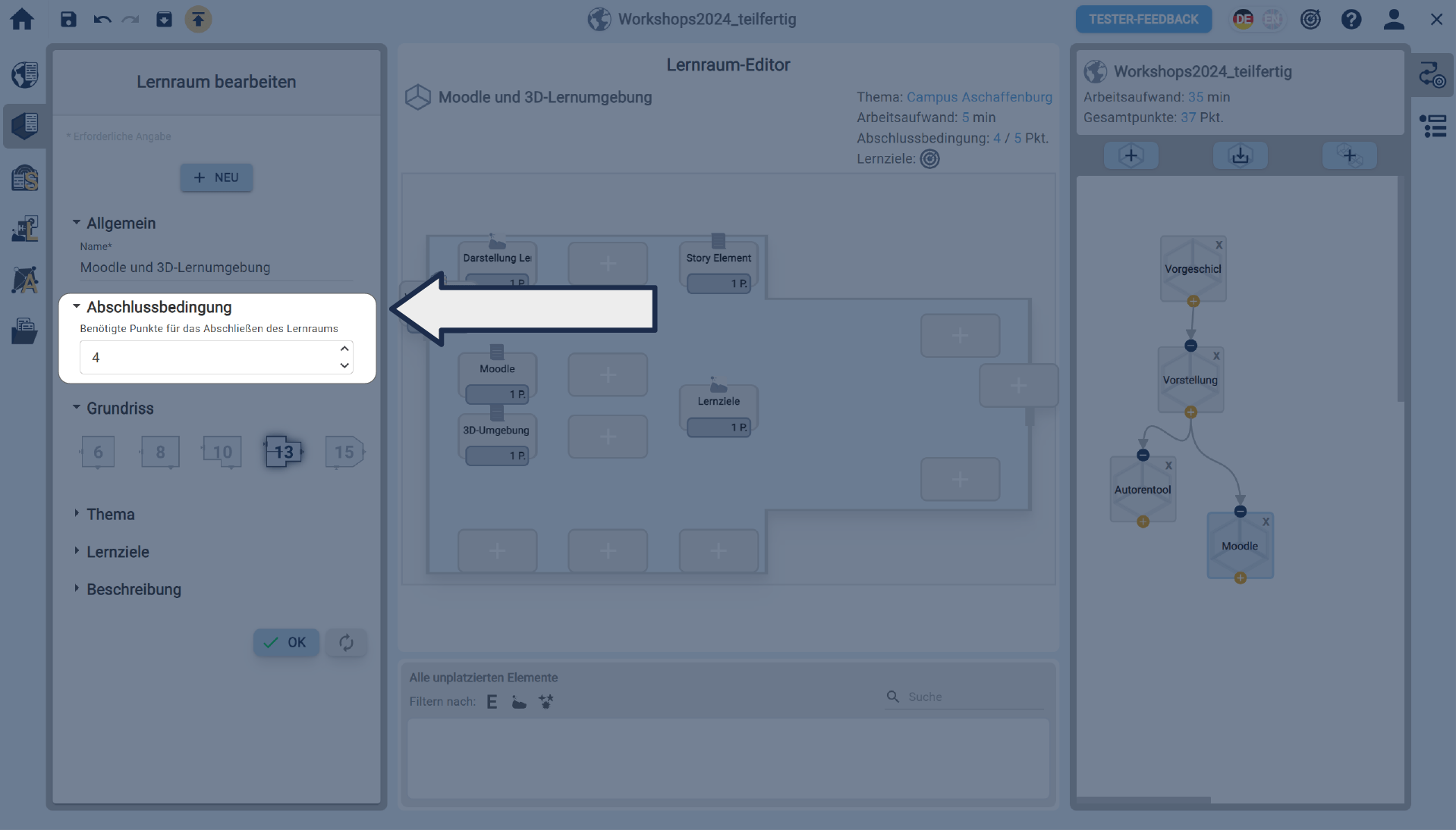 Geöffneter Lernraum 3D-Lernumgebung und Moodle Geöffneter Lernraum 3D-Lernumgebung und Moodle