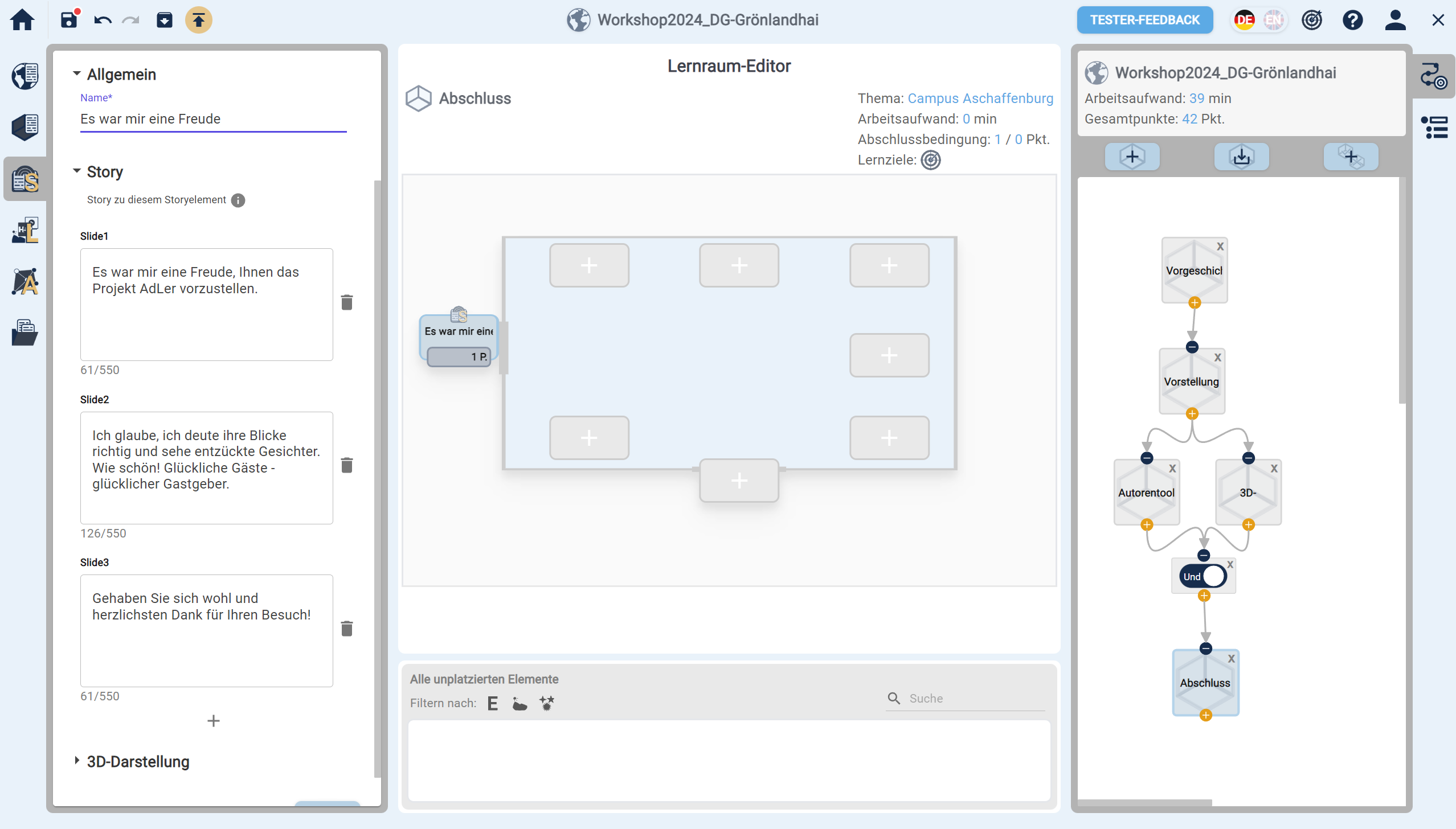Ungespeicherte Änderungen nach Erstellen eines Storyelements Ungespeicherte Änderungen nach Erstellen eines Storyelements